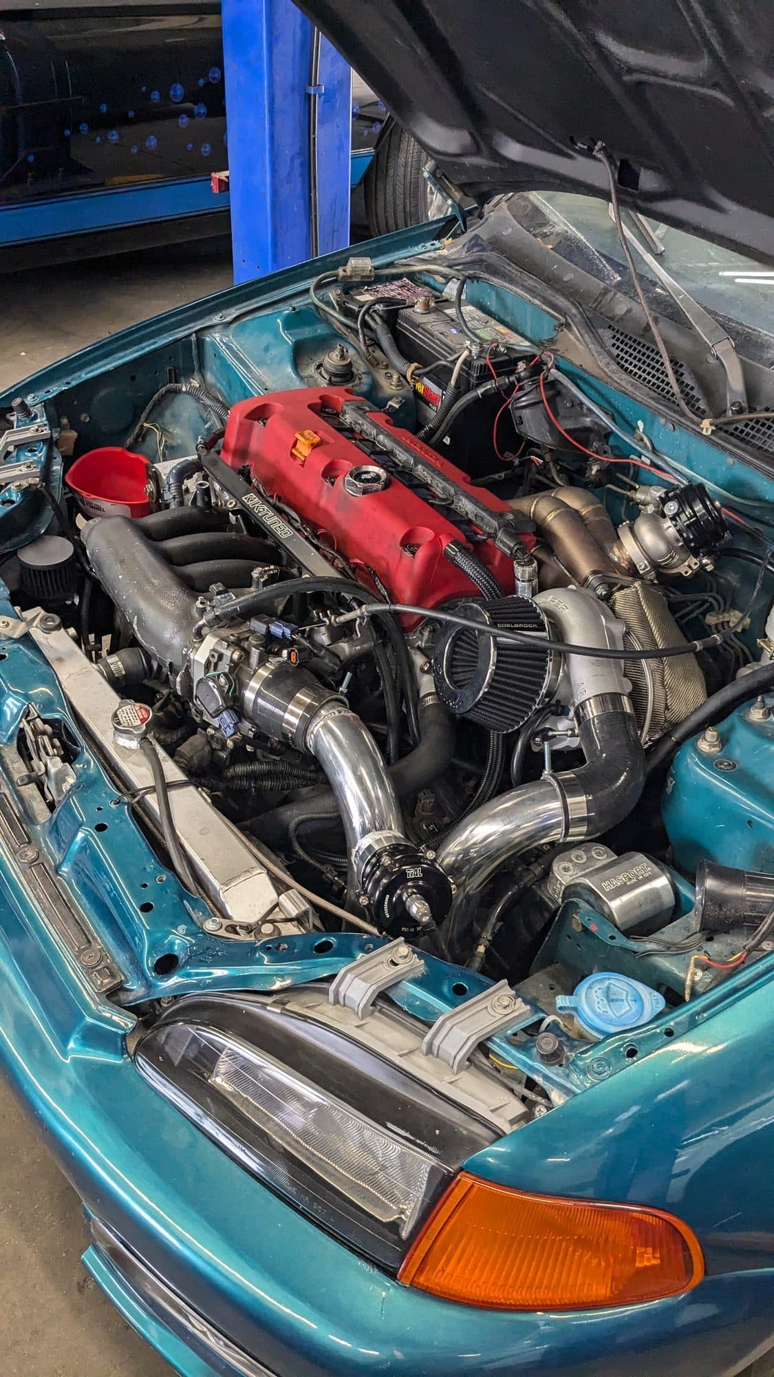 Turbocharged Honda K-series engine swap in a Civic at Turbo Lab in Orem, UT