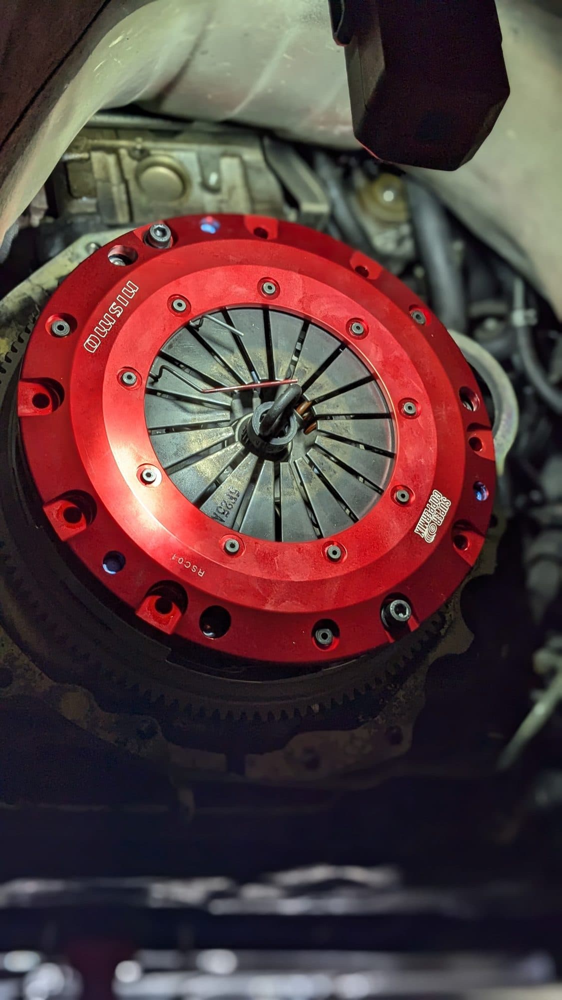 Twin-disc clutch being installed at Turbo Lab in Orem, UT