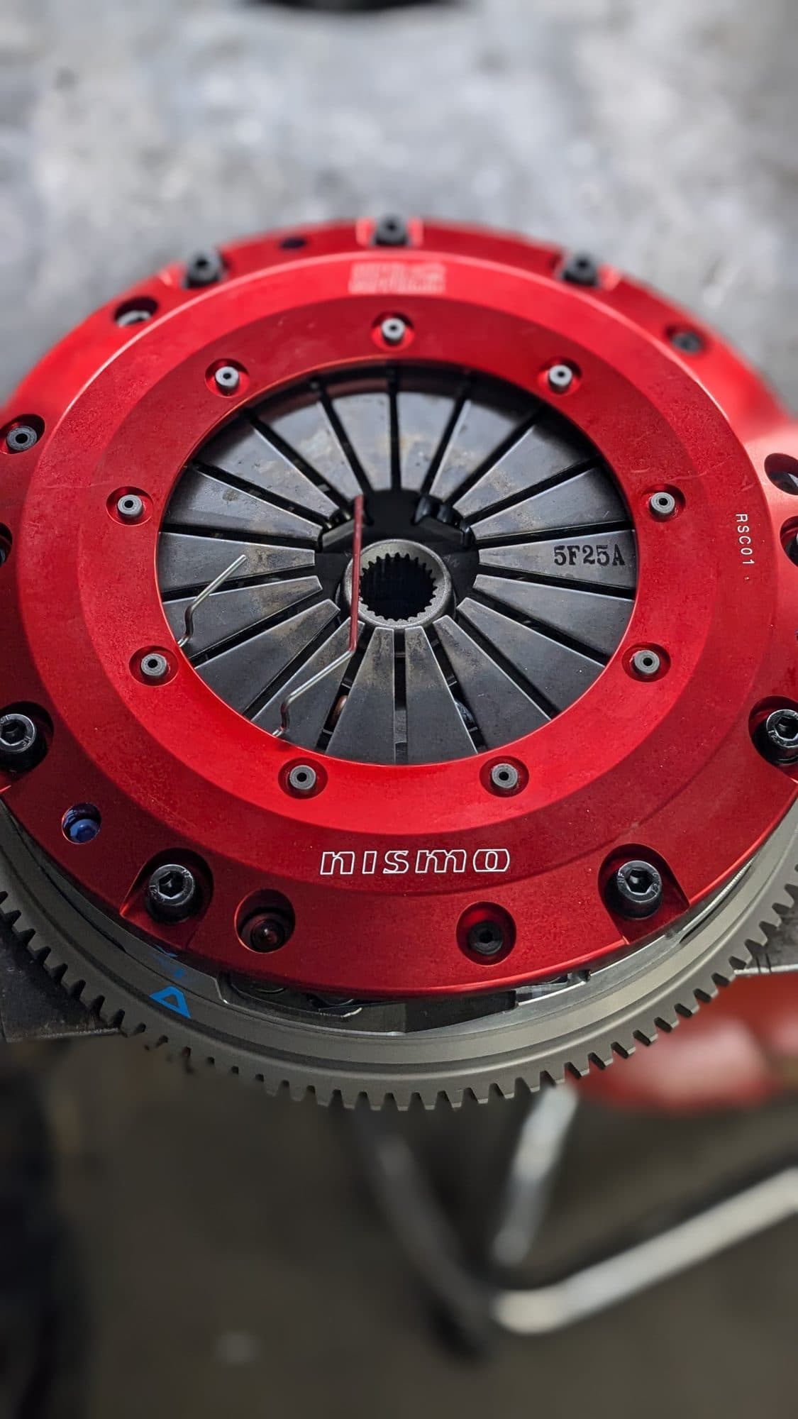 New twin-disc clutch and flywheel on the bench at Turbo Lab in Orem, UT