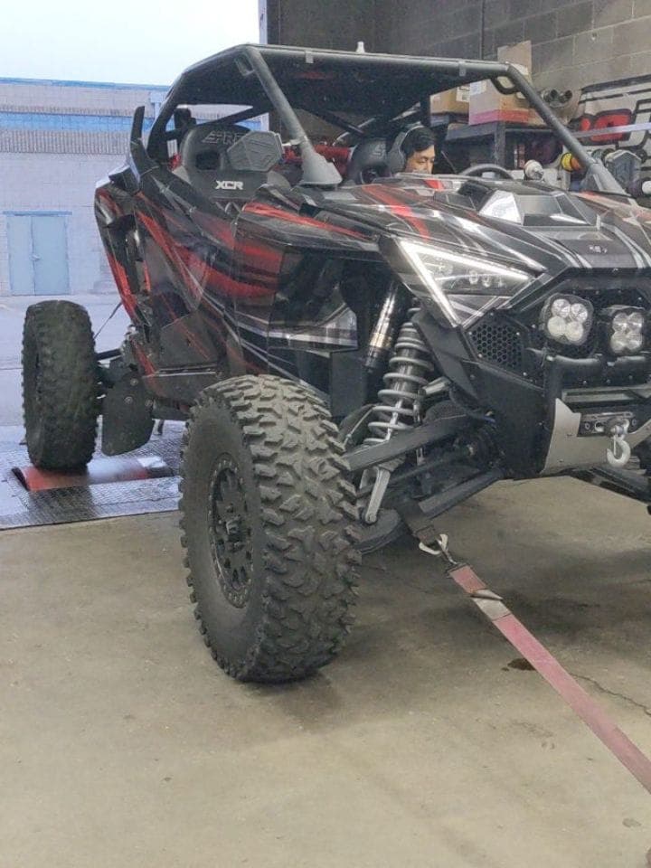 Built Polaris RZR Pro R UTV strapped to the dyno at Turbo Lab in Orem